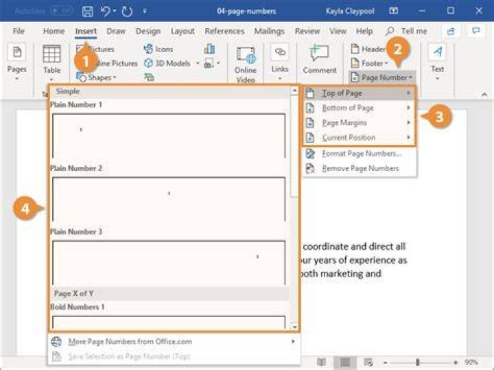 add page numbers to word
