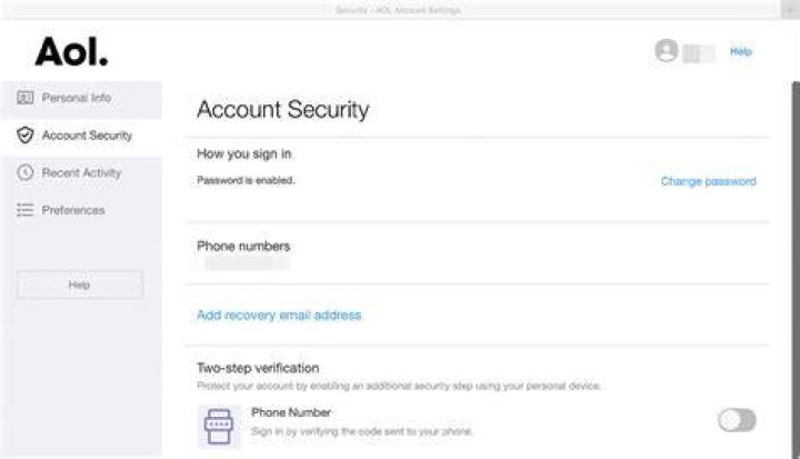 aol account security page