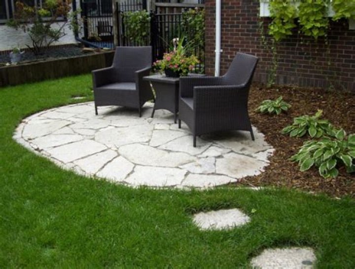 backyard stone patio