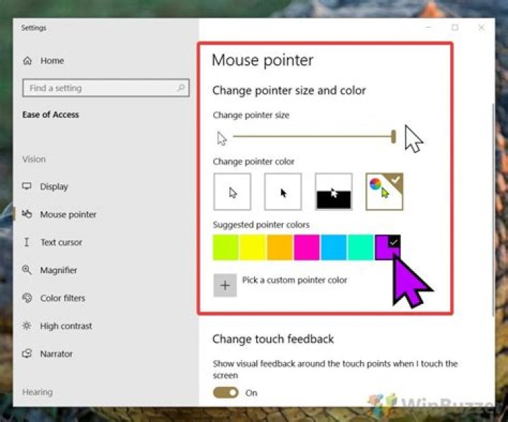 change mouse pointer
