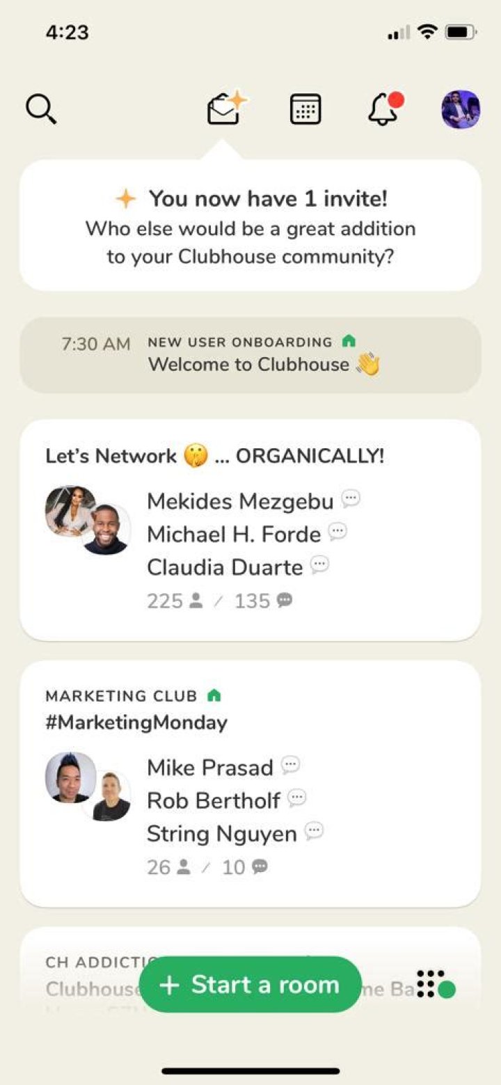 clubhouse app invite