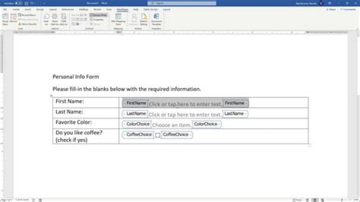 create a form in word
