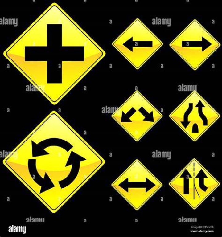 diamond shaped road signs