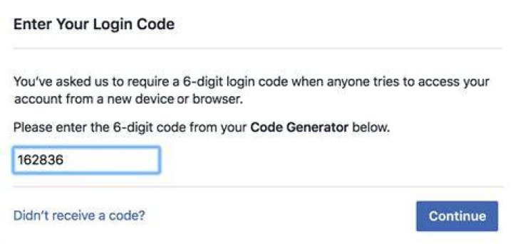 facebook code generator bypass