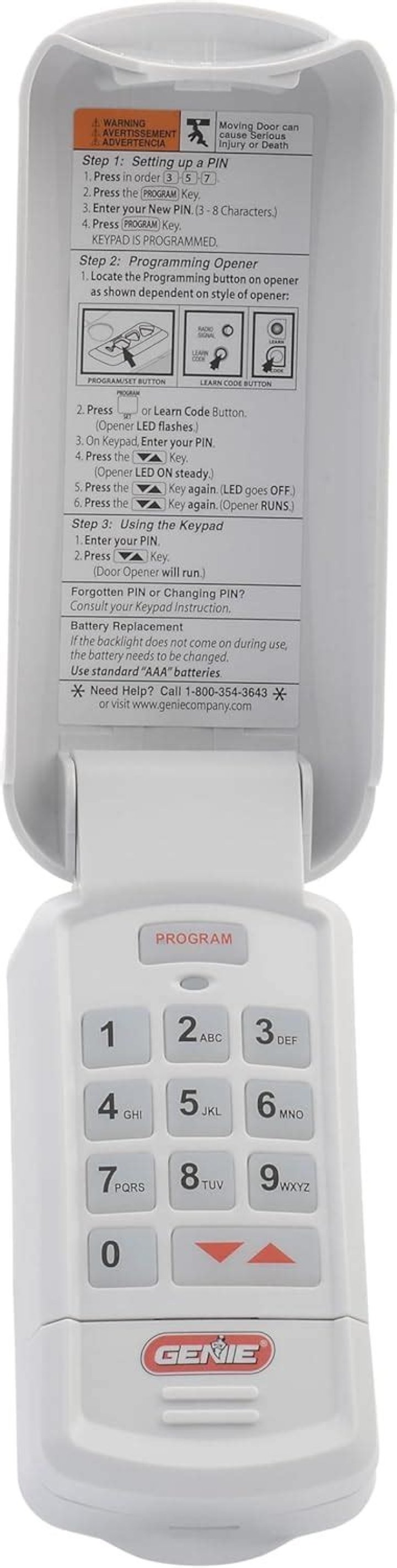 genie garage door keypad