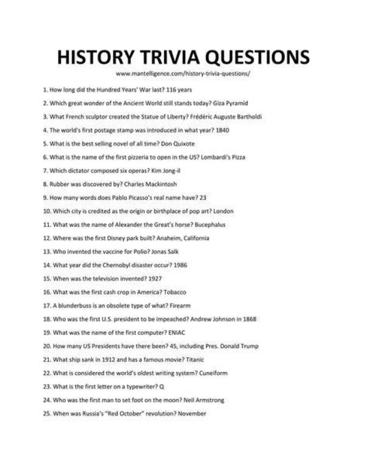 history questions and answers
