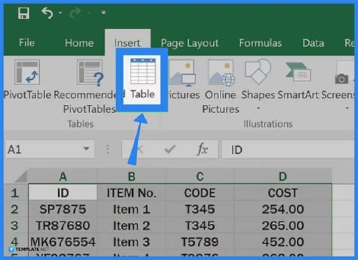 how to create a table in excel