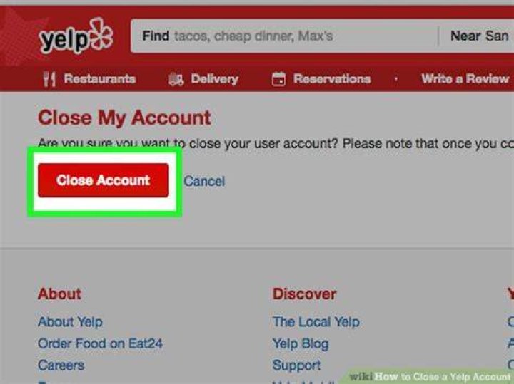how to delete yelp account