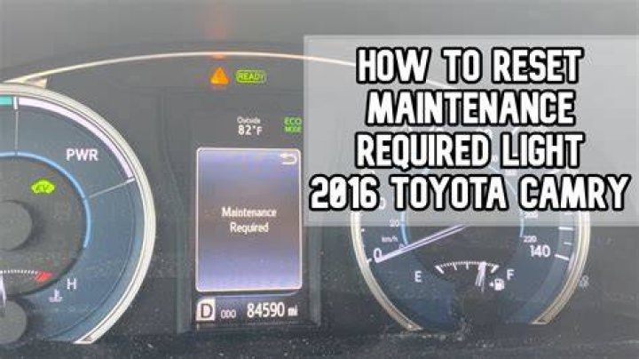 How To Reset Maintenance Light 2018 Toyota Camry