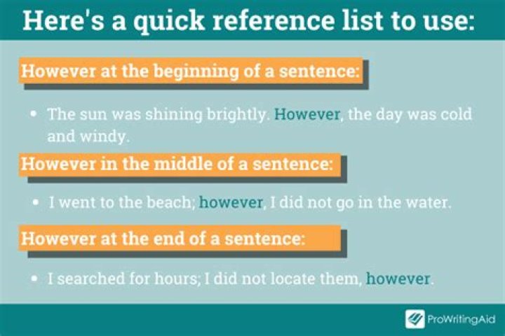 however comma