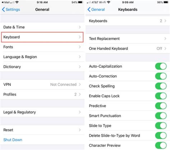 iphone keyboard settings