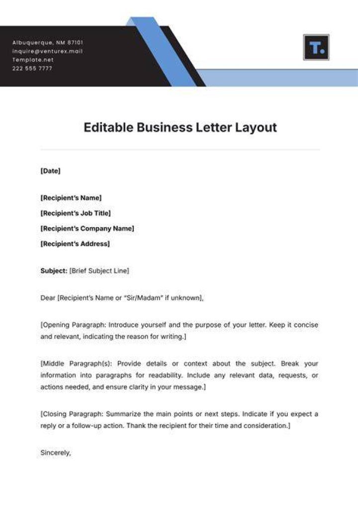 letter layout
