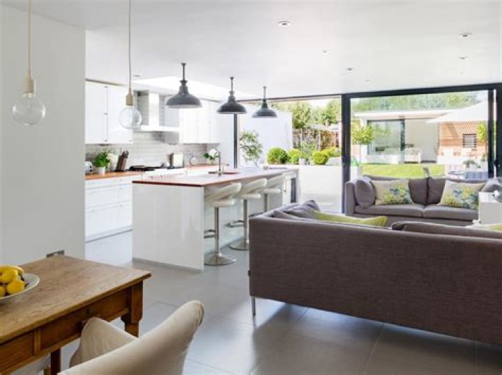 open concept kitchen and living room
