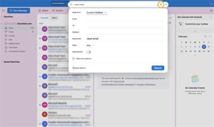 outlook search email