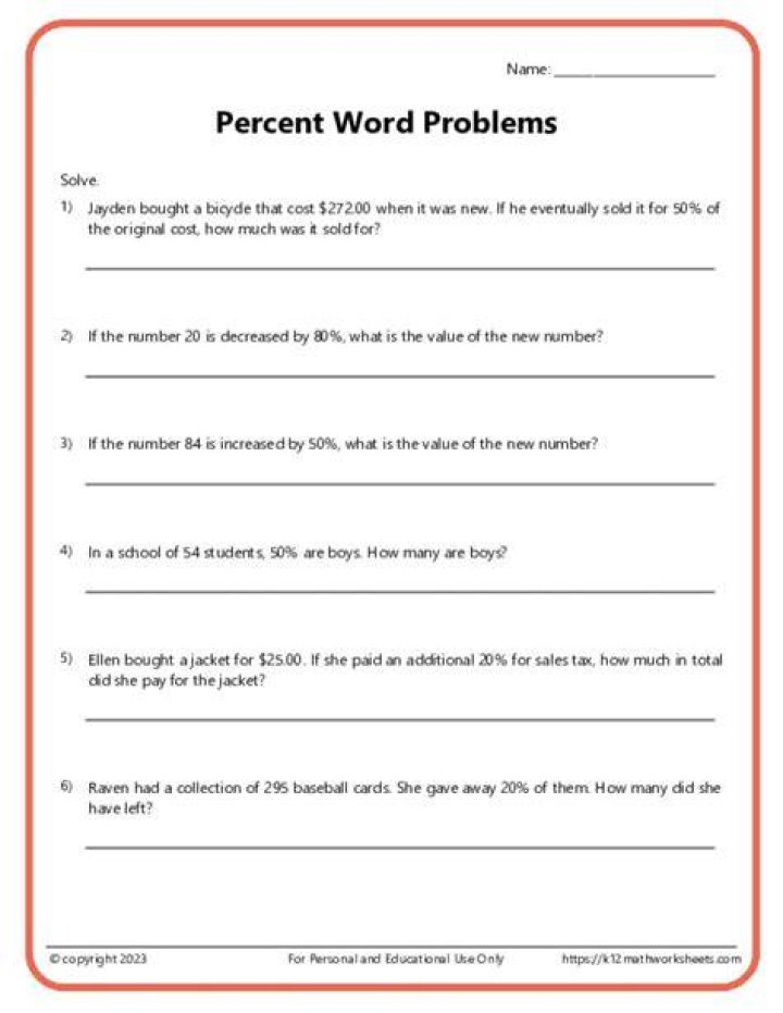 percentage word problems