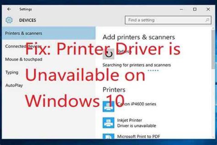 printer driver is unavailable