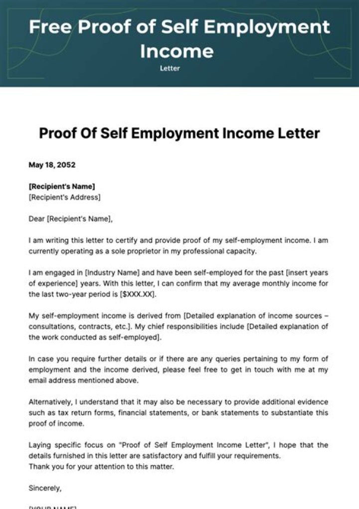 proof of income for self employed