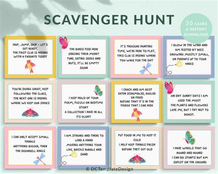 scavenger hunt clues