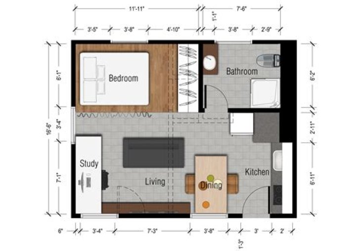 studio apartment floor plans