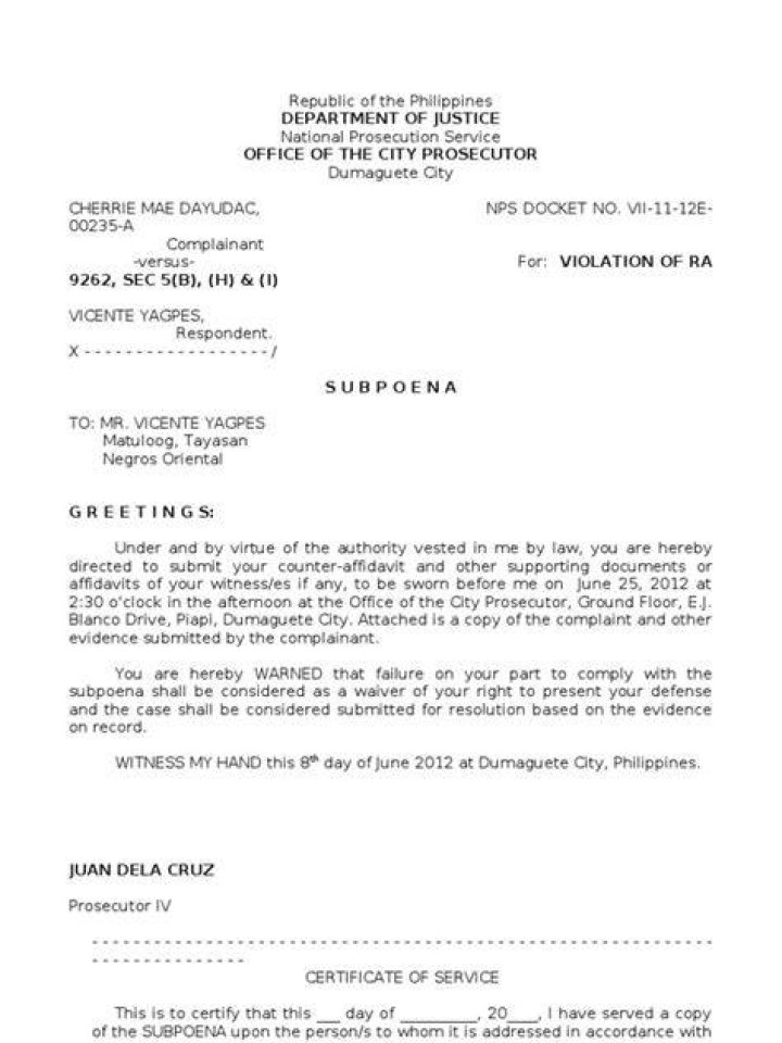 Subpoena