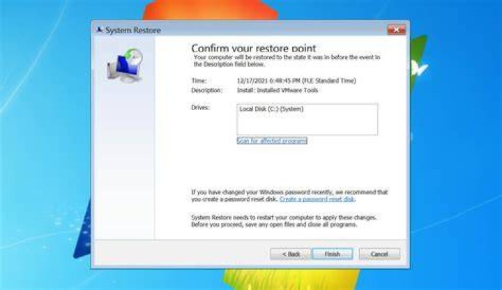 system restore windows 7