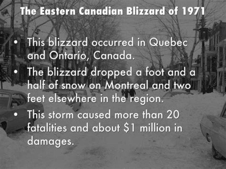 The Eastern Canadian Blizzard of 1971 in Quebec and Ontario, Canada