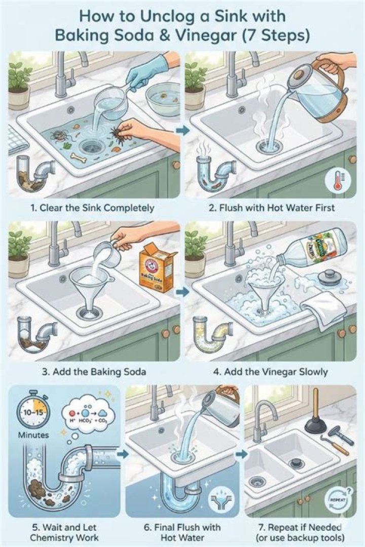 unclog sink with baking soda