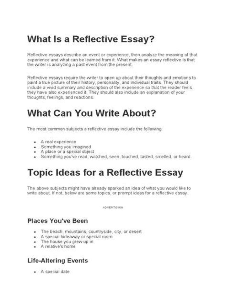 Understanding Reflective Essays
