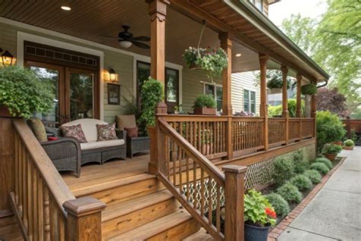 wood front porch